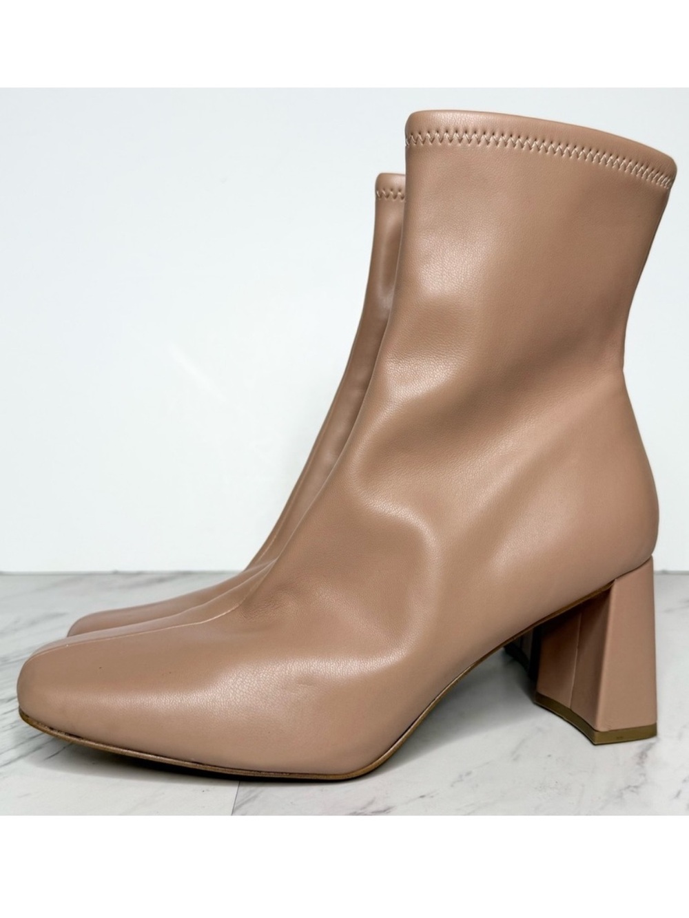 Steve Madden Harli Tan Square Toe Heeled Bootie 8 1/2 M